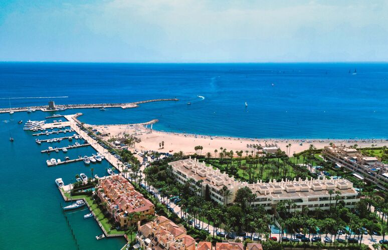 the marina, from a drone. The villa's the other direction.