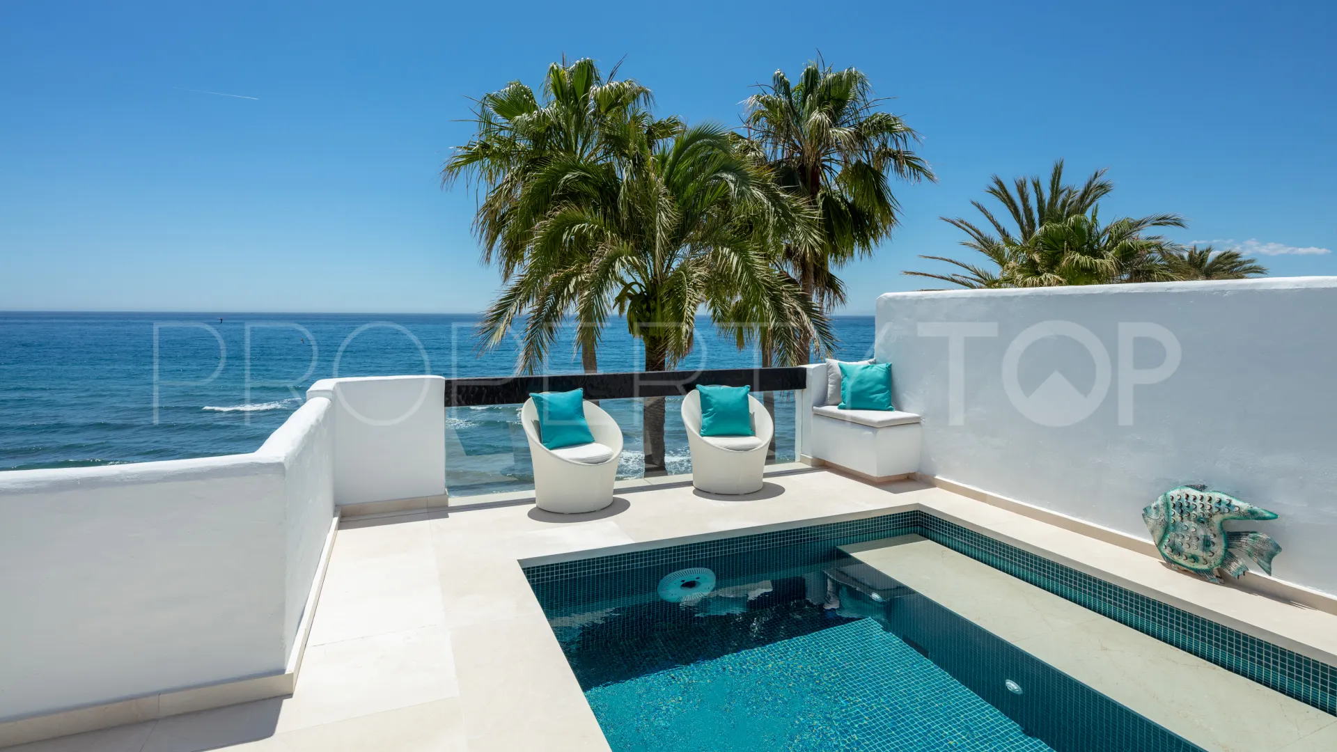 the roof terrace, where the pool that is not indoors lives.
